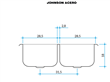 Pileta Doble Acero 304 C28/18 Johnson