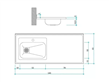 Mesada Acero 430 1.40M C/Pileta Simple ZZ52 Johnson