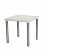 Mesa Plastica Cuad Mallorca 75x75 C/Patas Metal Blanca Voss