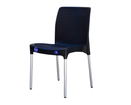Silla Plastica India C/Patas Metalicas Grafito Voss