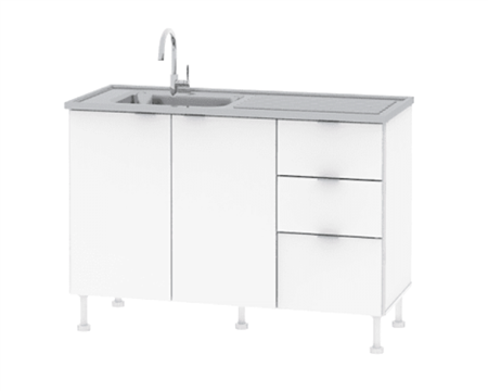 Bajo Mesada Confort 1.20mt Perfil L Aluminio Ctb120 Dielfe