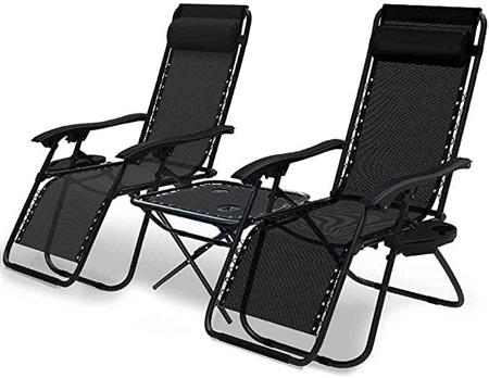 Juego Gravedad Cero X 2 + Mesa Lf60040 Negro Premium Home