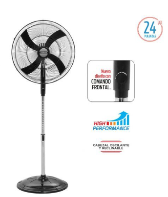 Ventilador Pie 24p Parrilla Metal Liliana