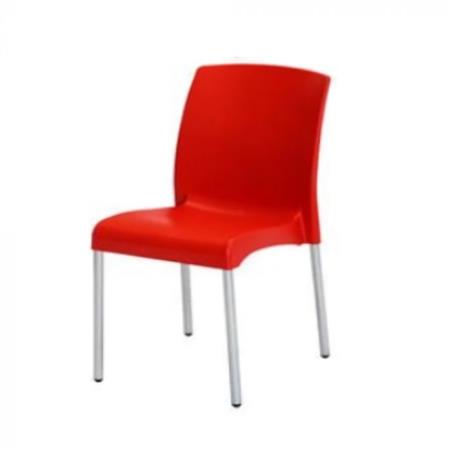 Silla Plastica Apilable Mallorca C/Patas Metalicas Roja Voss