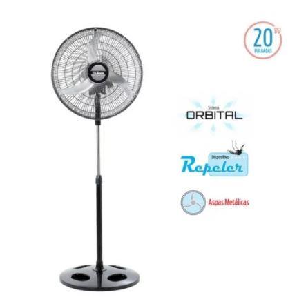 Ventilador Pie 20p Parrilla Metal Negro Liliana