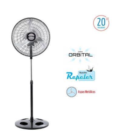 Ventilador Pie 20p Parrilla Metalica Negro Liliana