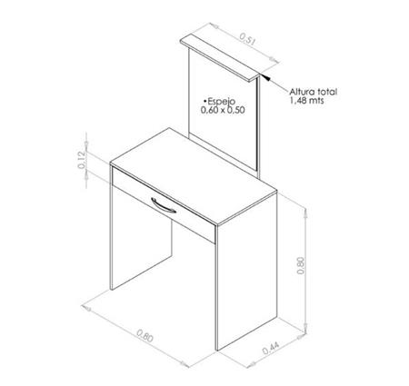 Tocador Con Espejo Y Cajon 1429 Hel Corsa