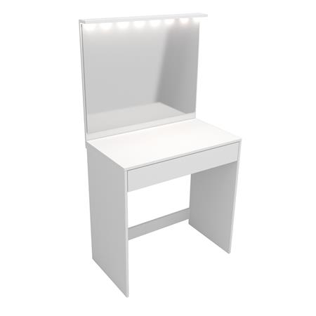 Tocador Con Espejo Y Cajon + Luz Led 1429 L Blanco Corsa