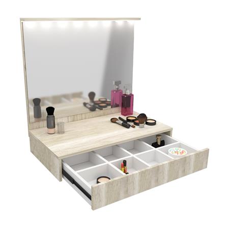 Tocador Con Espejo Cajon Flotante Y Luz 1432 L Hel Corsa