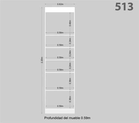 Modulo Lateral Para Placard 62x220cm 513 Wen Corsa Magnus
