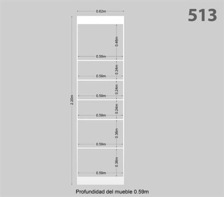 Modulo Lateral Para Placard 62x220cm 513 Hel Corsa Magnus