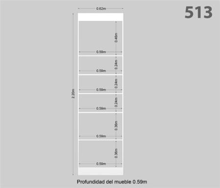 Modulo Lateral Para Placard 62x220cm 513 Car