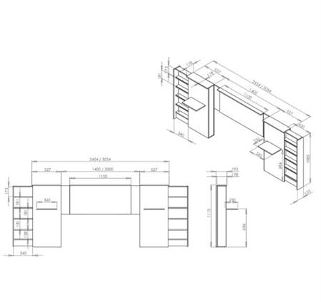 Respaldo C/Compartimiento  250 A 300cm 3014 Hel Corsa Terra